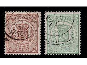 1870 2 wapenzegels nr. 13 en 15