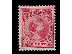 1896 10 cent rood hangend haar nr. 37